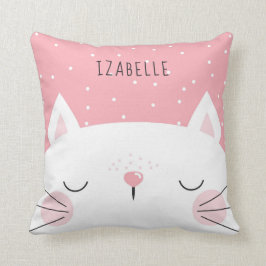 ホワイトキットン – 子供部屋デコール – 名前 クッション