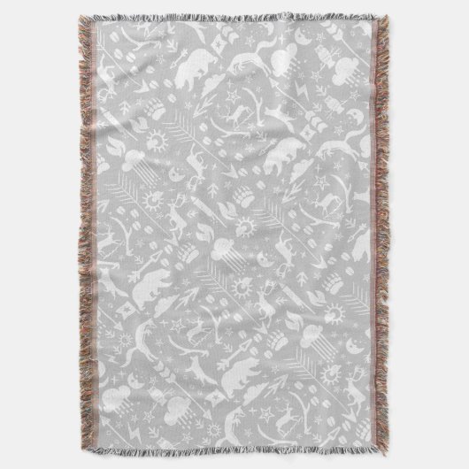 ホワイトキツネグレームーンクラウドベアーディアロッジボーイズ スローブランケット (正面縦)