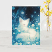 ホワイトキツネスラーミングフローラ カード (黄色い花)