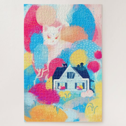 ホワイトキャットアンドカントリーハウス ジグソーパズル (縦)