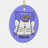 ホワイトキャットエンジェルがパーソナライズ セラミックオーナメント (右)