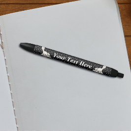 ホワイトキャットオンピアノ鍵楽譜 黒ボールペン