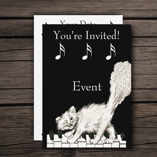 ホワイトキャットオンピアノ鍵 招待状