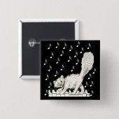 ホワイトキャットオンピアノ鍵 缶バッジ (正面&裏面)