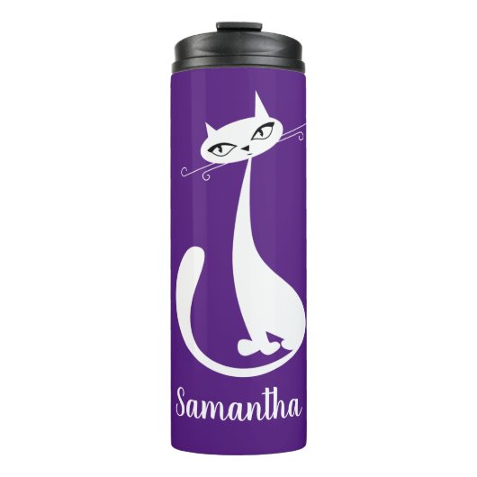 ホワイトキャットデザイン熱タンブラー タンブラー (正面)