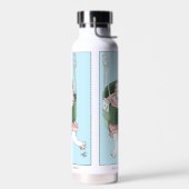 ホワイトキャットピンクドレススウおもしろいング ウォーターボトル (左面)