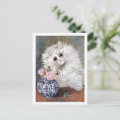 ホワイトキャットピンクローゼズルイワーイン ポストカード (スタンド正面)