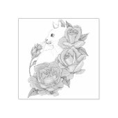 ホワイトキャットピーチラベンダーピンクローズ ラバースタンプ (インプリント)