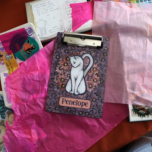 ホワイトキャットマウーブデイジー ミニクリップボード