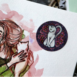 ホワイトキャットマウーブデイジー ラウンドシール