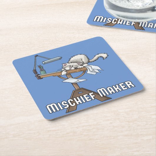 ホワイトキャットミスチーフメーカースクエア紙コースター スクエアペーパーコースター (アングル)