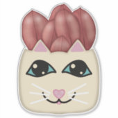 ホワイトキャットレッドルビーラバープラントプランターシール シール (正面)