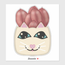 ホワイトキャットレッドルビーラバープラントプランターシール