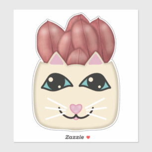 ホワイトキャットレッドルビーラバープラントプランターシール シール