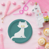 ホワイトキャット紙プレート ペーパープレート (パーティー)