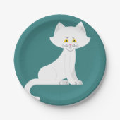 ホワイトキャット紙プレート ペーパープレート (正面)