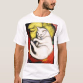 ホワイトキャット絵画ズバイフランツ・マーク Tシャツ (正面)