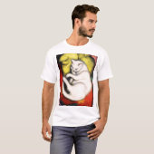 ホワイトキャット絵画ズバイフランツ・マーク Tシャツ (正面フル)