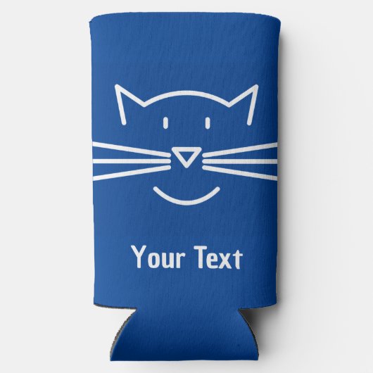 ホワイトキャット顔ウイスカーズセルツァークーラーボックス スリム缶クーラー (裏面)