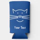 ホワイトキャット顔ウイスカーズセルツァークーラーボックス スリム缶クーラー (正面)