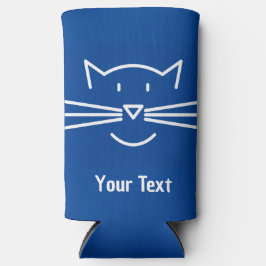 ホワイトキャット顔ウイスカーズセルツァークーラーボックス スリム缶クーラー