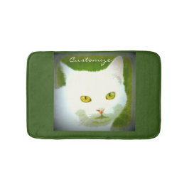 ホワイトキャット顔サンダーコーブ バスマット