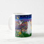 ホワイトキャット - 魔法の夜 コーヒーマグカップ (正面左)