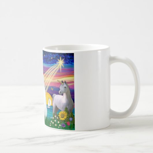 ホワイトキャット - 魔法の夜 コーヒーマグカップ (右)