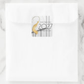 ホワイトキャップとガウン、金ゴールドタッセルスクエアステッカー スクエアシール (バッグ)