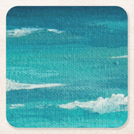 ホワイトキャップスウォームターコイズガルフウォーターズ スクエアペーパーコースター