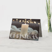ホワイトキャンドルコージーなクリスマスフォールディング シーズンカード (正面)