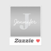 ホワイトキュロシアンドグレーモノグラム | 編集可能な色 シール (シート)