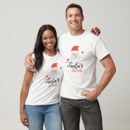 ホワイトキュートクリスマスサンタお気に入りのス Tシャツ