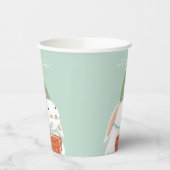 ホワイトキュートバニー誕生日 紙コップ (左)