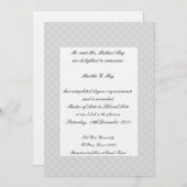 ホワイトキルテッドレザーの縁ど卒業カード 招待状 (正面/裏面)