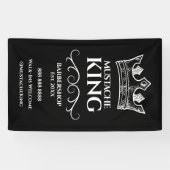 ホワイトキングの王冠と口ひげバーバーショップ 横断幕 (横)