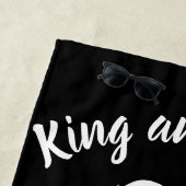 ホワイトキングスとクイーンズブラックレオライオンとライオン ビーチタオル (インサイチュ)