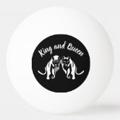 ホワイトキングスとクイーンズブラックレオライオンとライオン 卓球ボール (正面)