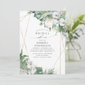 ホワイトキングプロテアオーキズトロピカルブライダルシャワー 招待状 (スタンド正面)