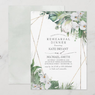 ホワイトキングプロテアオーキッドトロピックスリハーサルディナー 招待状