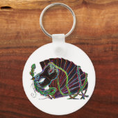 ホワイトキーチェーンのネオンマスカレード キーホルダー (正面)