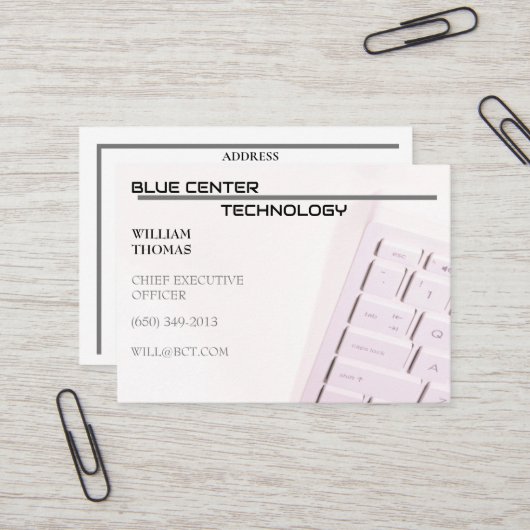 ホワイトキーボードRT情報技術 名刺 (正面/裏面インサイチュ)