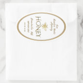 ホワイトクイーンラインハニーラベルヘラルドビー金ゴールド 楕円形シール (バッグ)