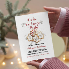 ホワイトクエレガントリスマスクッキー交換パーティー 招待状