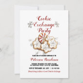 ホワイトクエレガントリスマスクッキー交換パーティー 招待状 (正面)