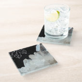 ホワイトクォーツクリスタルジェムストーンゲード自然石 ガラスコースター (アングル)