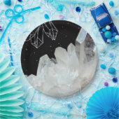 ホワイトクォーツクリスタルジェムストーンゲード自然石 ペーパープレート (パーティー)