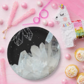 ホワイトクォーツクリスタルジェムストーンゲード自然石 ペーパープレート (パーティー)