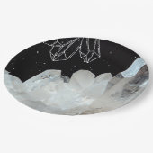 ホワイトクォーツクリスタルジェムストーンゲード自然石 ペーパープレート (アングル)