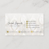 ホワイトクォーツ&金ゴールドエレガントデザイン 名刺 (裏面)